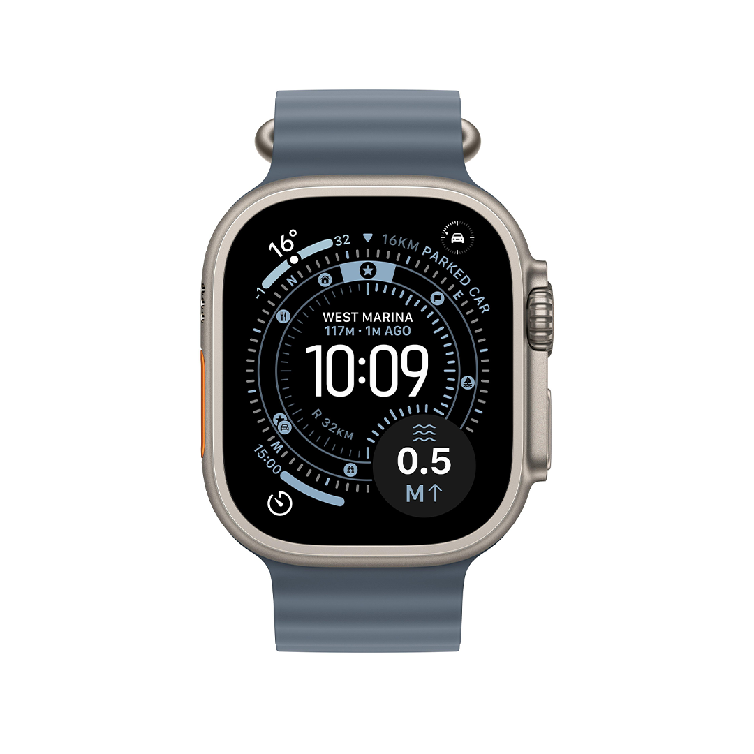 Apple Watch Ultra 3 GPS + Cellular 49mm Natural Titanium Case with Anchor Blue Ocean Band