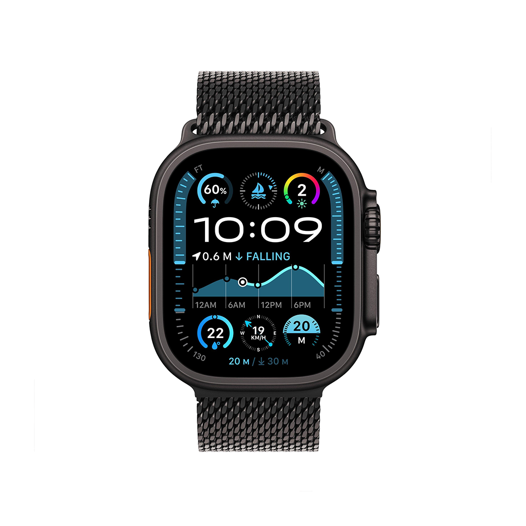 Apple Watch Ultra 2 GPS + Cellular 49mm Black Titanium Case with Black Titanium Milanese Loop - M