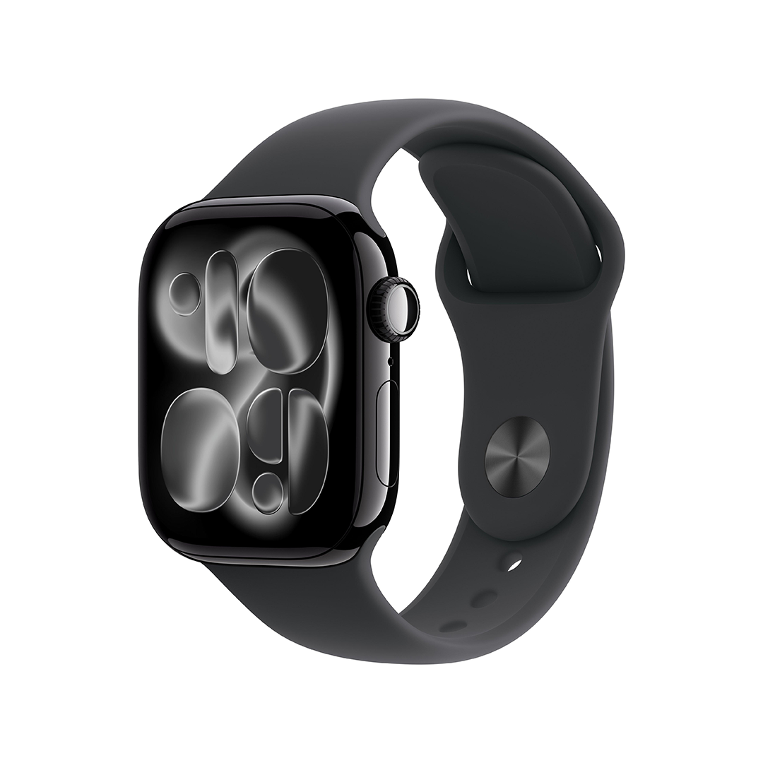 Apple Watch Series 11 GPS 42mm Jet Black Aluminium Case with Black Sport Band - M/L