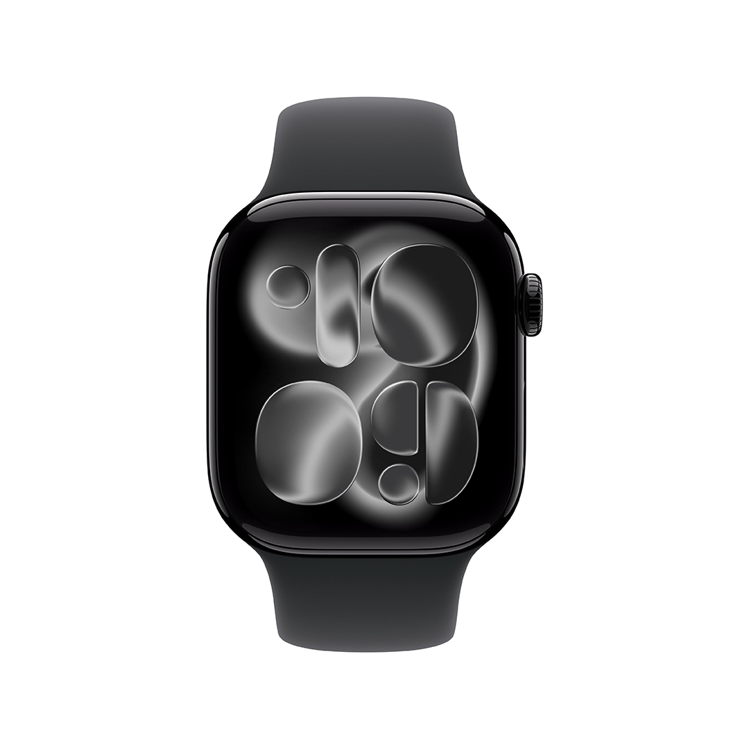 Apple Watch Series 11 GPS 42mm Jet Black Aluminium Case with Black Sport Band - M/L