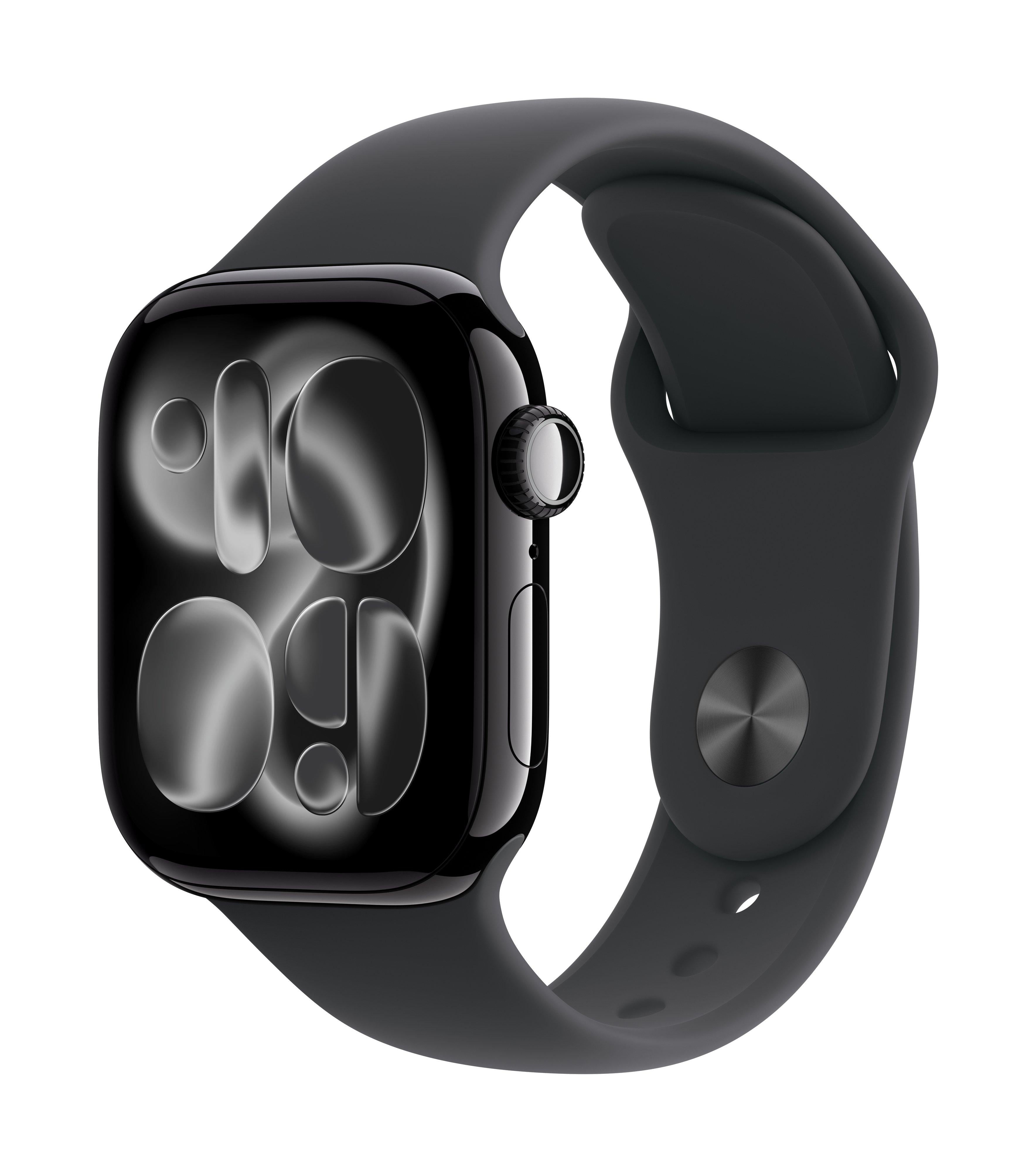 Apple Watch Series 11 GPS 42mm Jet Black Aluminium Case with Black Sport Band - M/L